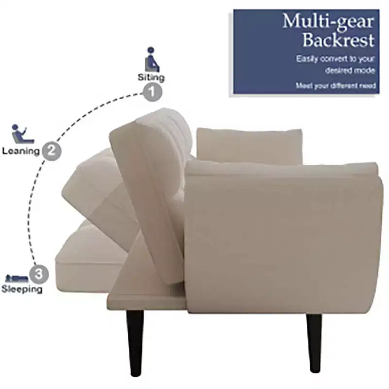 Canapé de salon, canapé de 57 po avec deux accoudoirs, coussin de dossier touffeté, canapé confortable pour appartement, chambre à coucher, petit espace