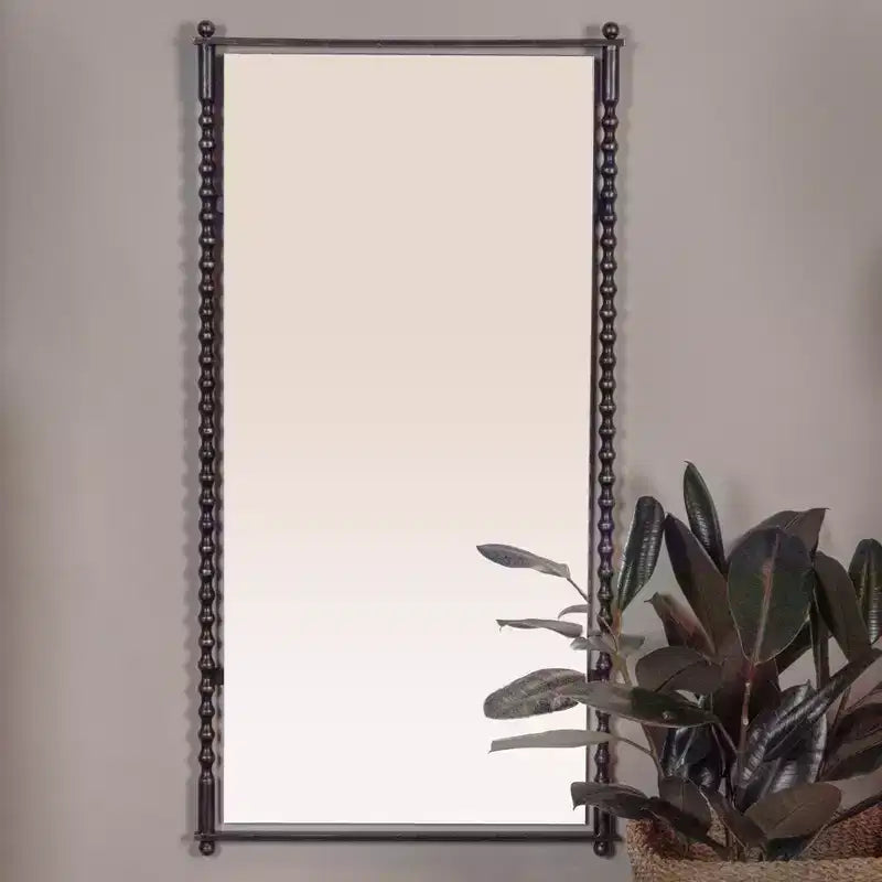 Miroir Mural Haut avec Cadre en Métal Moulé