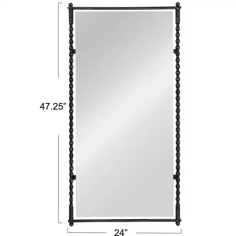 Miroir Mural Haut avec Cadre en Métal Moulé