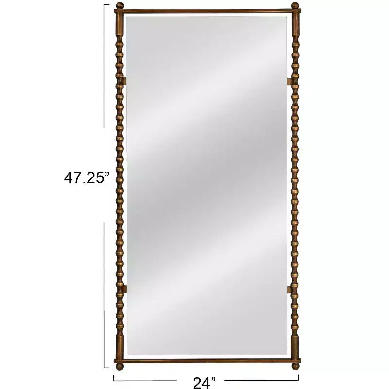 Miroir Mural Haut avec Cadre en Métal Moulé