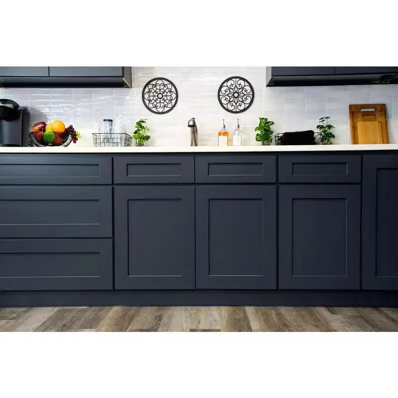 Meuble bas de cuisine 2 tiroirs de 36 po L x 34,5 po H x 24 po P, fermeture douce, cadre en contreplaqué – Prêt à assembler