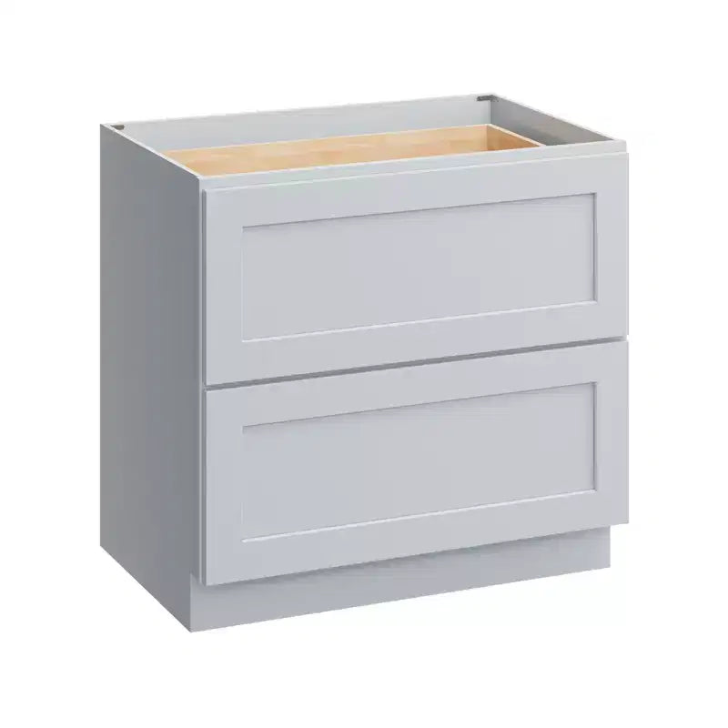 Meuble bas de cuisine 2 tiroirs de 36 po L x 34,5 po H x 24 po P, fermeture douce, cadre en contreplaqué – Prêt à assembler
