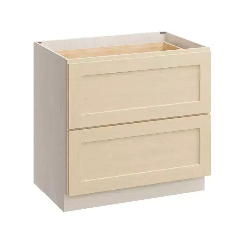 Meuble bas de cuisine 2 tiroirs de 36 po L x 34,5 po H x 24 po P, fermeture douce, cadre en contreplaqué – Prêt à assembler