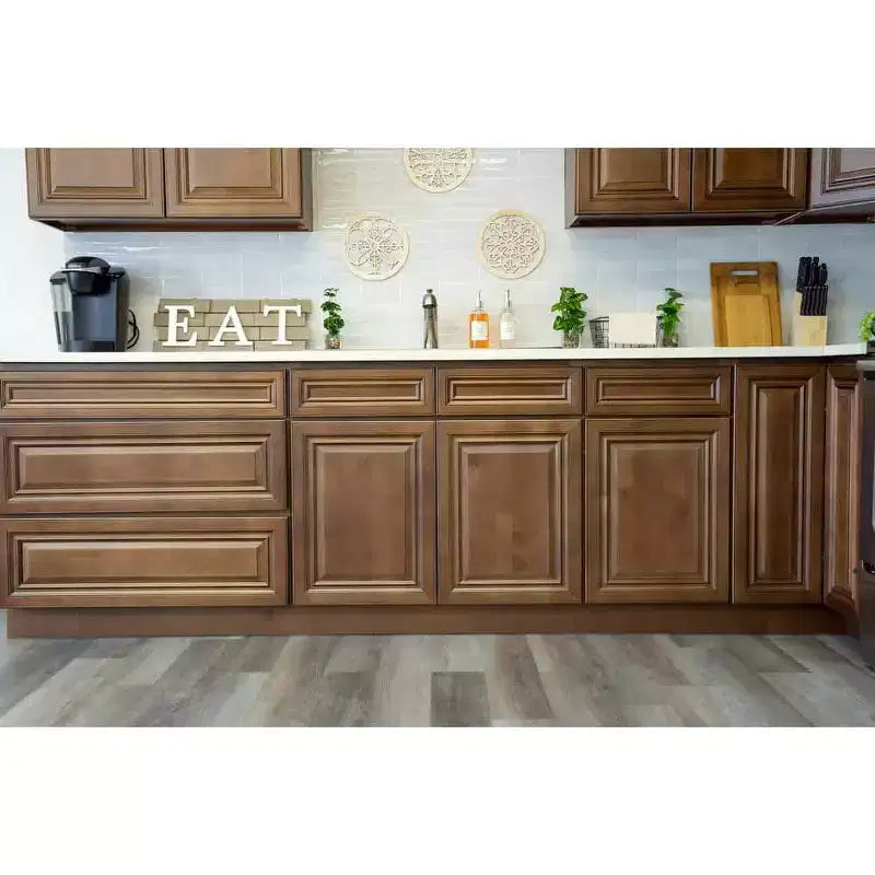 Meuble bas de cuisine 2 tiroirs de 36 po L x 34,5 po H x 24 po P, fermeture douce, cadre en contreplaqué – Prêt à assembler