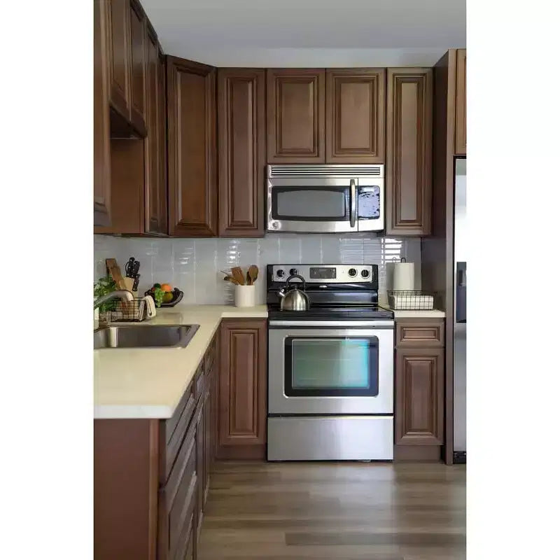 Meuble bas de cuisine 2 tiroirs de 36 po L x 34,5 po H x 24 po P, fermeture douce, cadre en contreplaqué – Prêt à assembler
