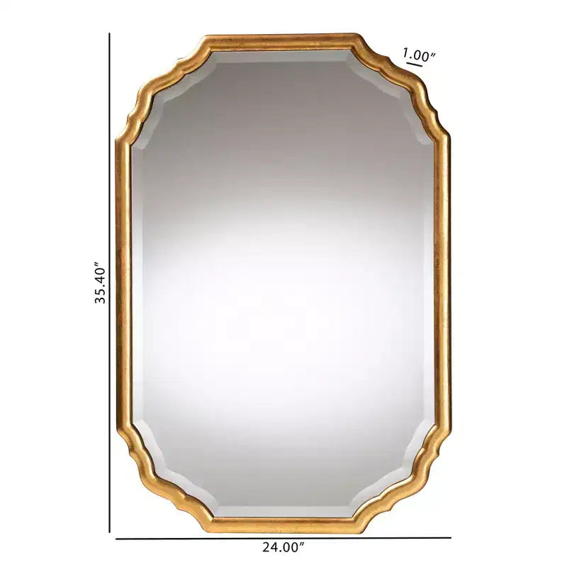 Miroir mural Pacino avec accent doré antique