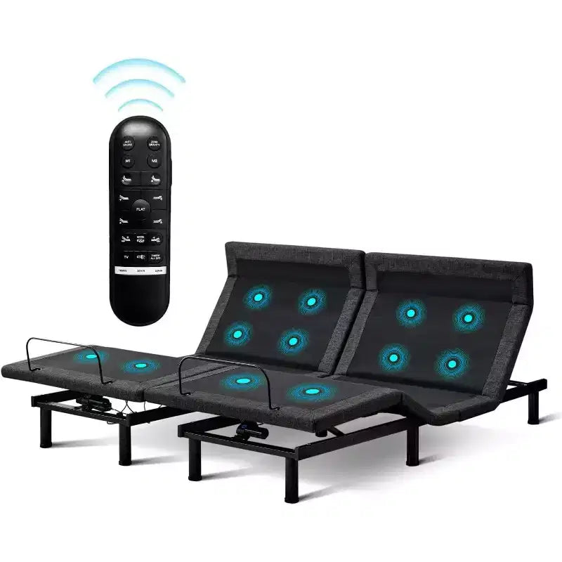 Lits réglables avec matelas en mousse à mémoire de forme gel 12" et fonction massage contrôlée par application intelligente