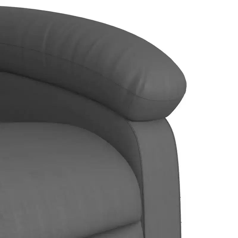 Fauteuil inclinable et massant électrique en similicuir gris avec fonction releveur – Siège confortable pour personnes âgées dans le salon