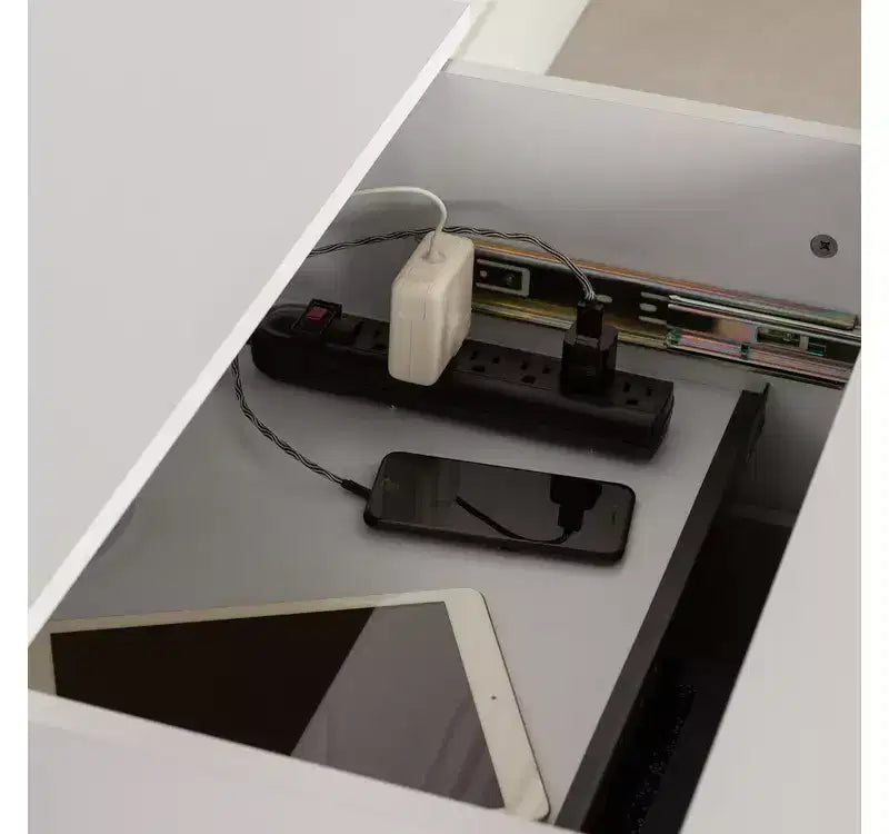 Table de chevet avec station de charge et tiroirs
