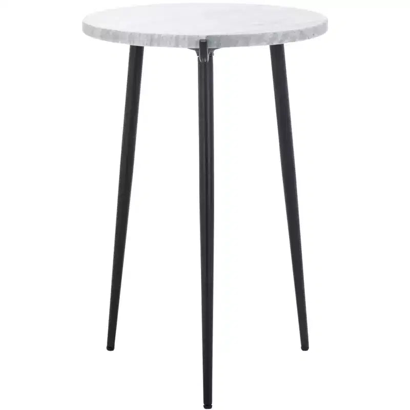 Hesse Marble Side Table - ACC3732A - Grey/Black - Safavieh
