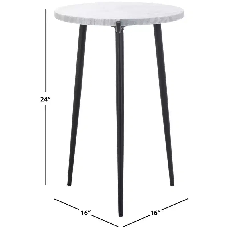 Table d'appoint Hesse en marbre - Gris/Noir