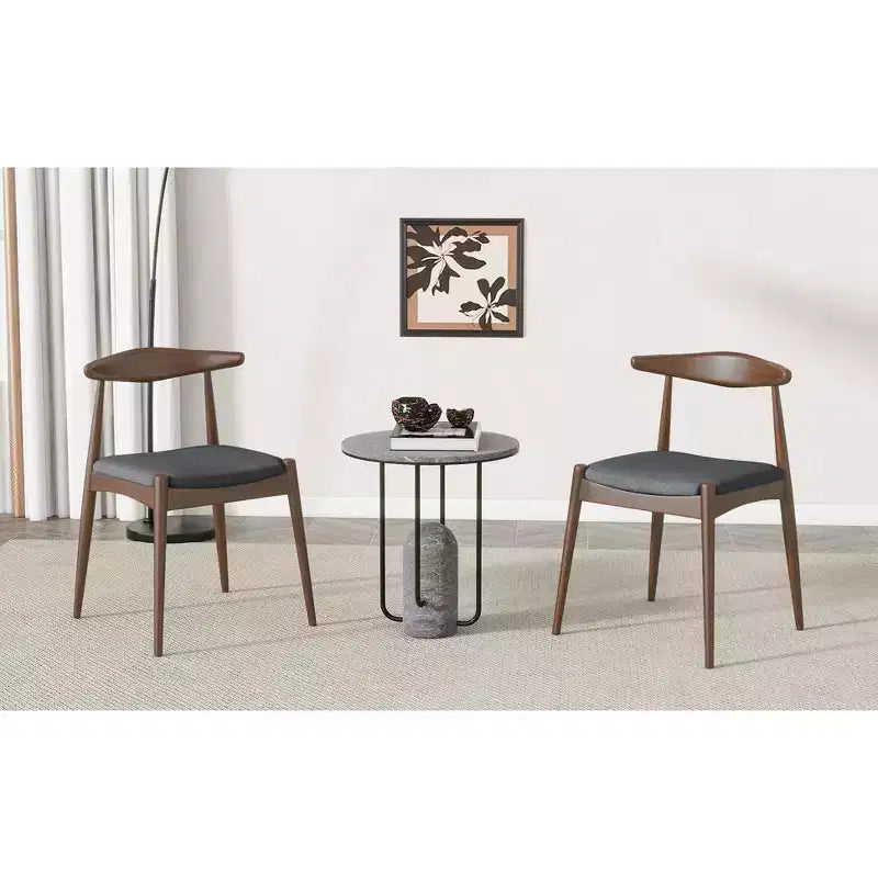 Chaises de salle à manger avec pieds évasés, structure en bois d'hévéa et assise rembourrée, chaises de cuisine modernes et confortables pour salon et appartement