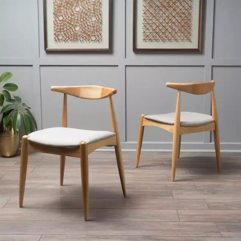 Chaises de salle à manger avec pieds évasés, structure en bois d'hévéa et assise rembourrée, chaises de cuisine modernes et confortables pour salon et appartement