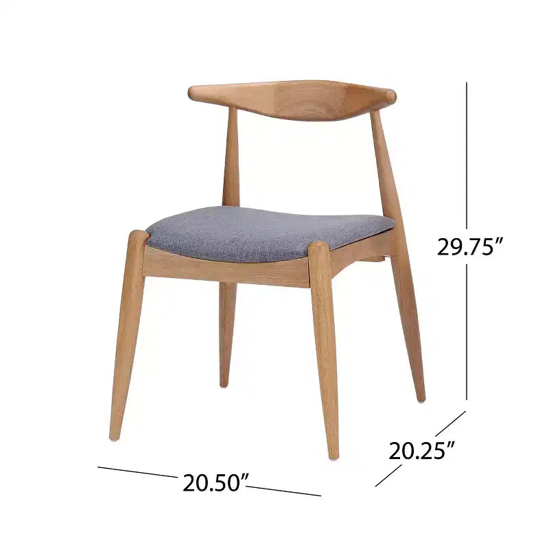 Chaises de salle à manger avec pieds évasés, structure en bois d'hévéa et assise rembourrée, chaises de cuisine modernes et confortables pour salon et appartement