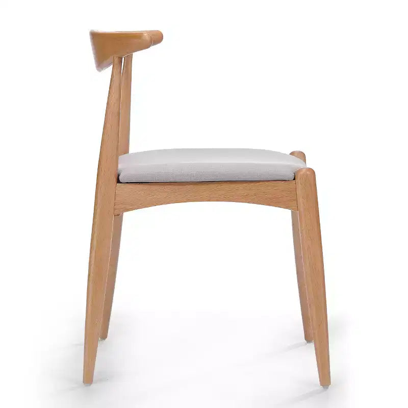 Chaises de salle à manger avec pieds évasés, structure en bois d'hévéa et assise rembourrée, chaises de cuisine modernes et confortables pour salon et appartement