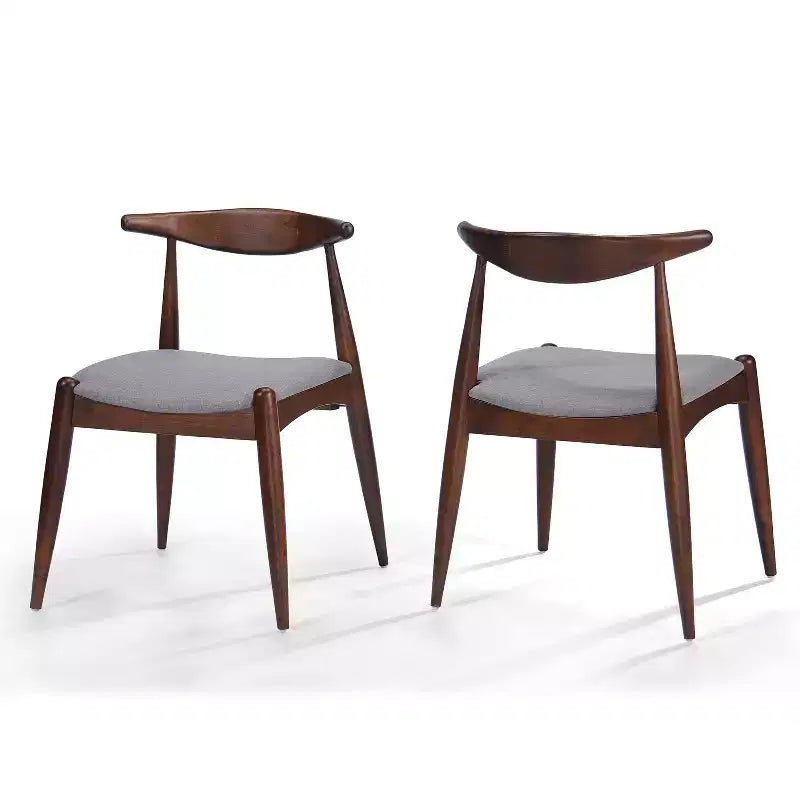 Chaises de salle à manger avec pieds évasés, structure en bois d'hévéa et assise rembourrée, chaises de cuisine modernes et confortables pour salon et appartement