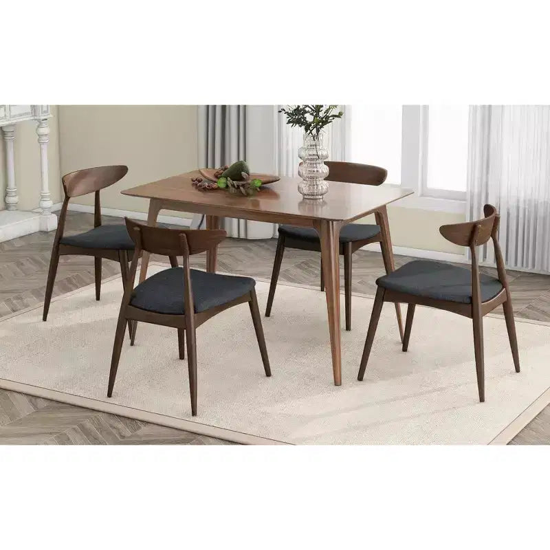 Chaises de salle à manger avec pieds évasés, structure en bois d'hévéa et assise rembourrée, chaises de cuisine modernes et confortables pour salon et appartement