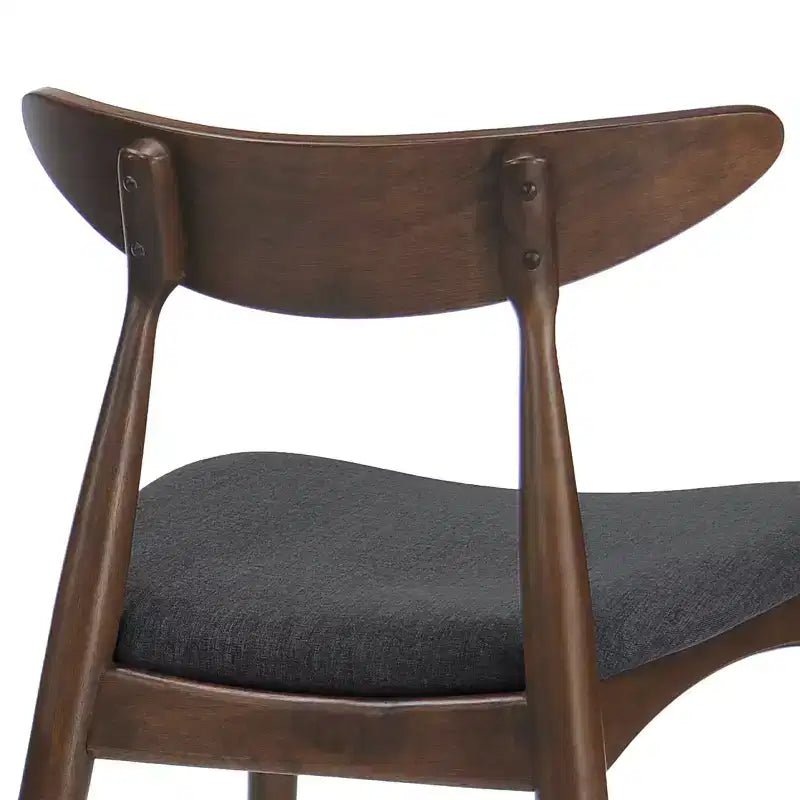 Chaises de salle à manger avec pieds évasés, structure en bois d'hévéa et assise rembourrée, chaises de cuisine modernes et confortables pour salon et appartement