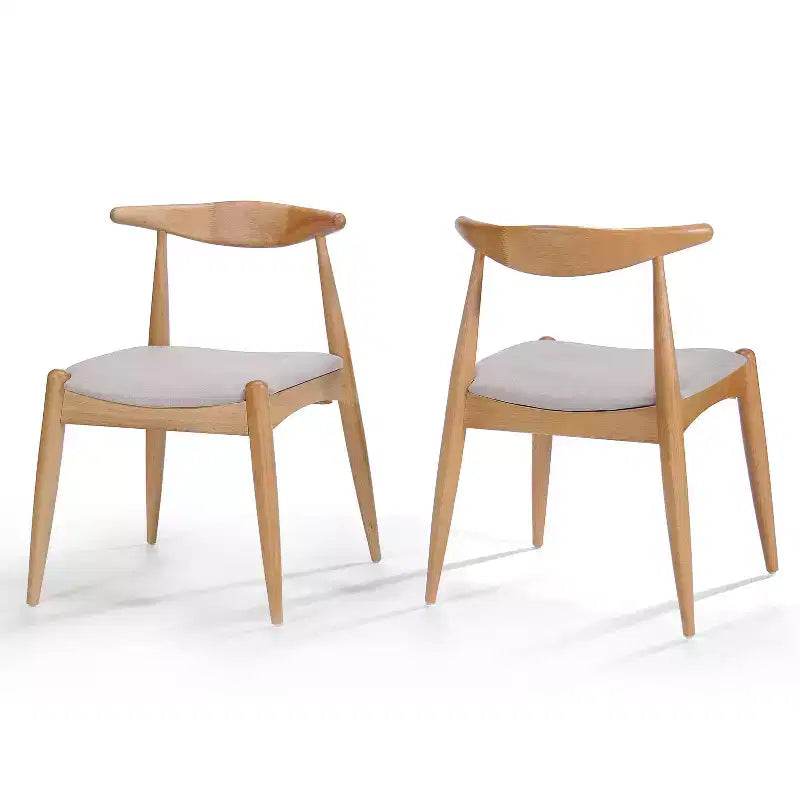 Chaises de salle à manger avec pieds évasés, structure en bois d'hévéa et assise rembourrée, chaises de cuisine modernes et confortables pour salon et appartement