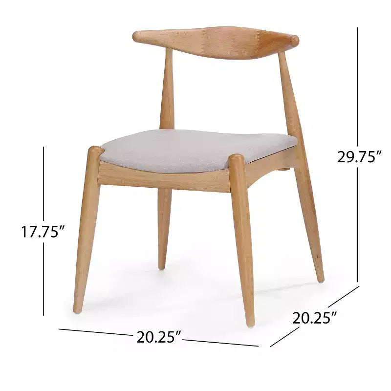 Chaises de salle à manger avec pieds évasés, structure en bois d'hévéa et assise rembourrée, chaises de cuisine modernes et confortables pour salon et appartement