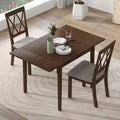 Ensemble de salle à manger 3 pièces extensible avec abattants et chaises rembourrées