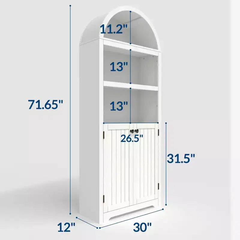 Grand garde-manger haut de 183 cm avec arc, armoire de cuisine avec étagères réglables et poignées, meuble de rangement en bois pour salle à manger, cuisine, salon