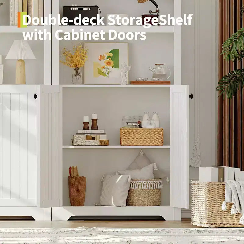 Grand garde-manger haut de 183 cm avec arc, armoire de cuisine avec étagères réglables et poignées, meuble de rangement en bois pour salle à manger, cuisine, salon