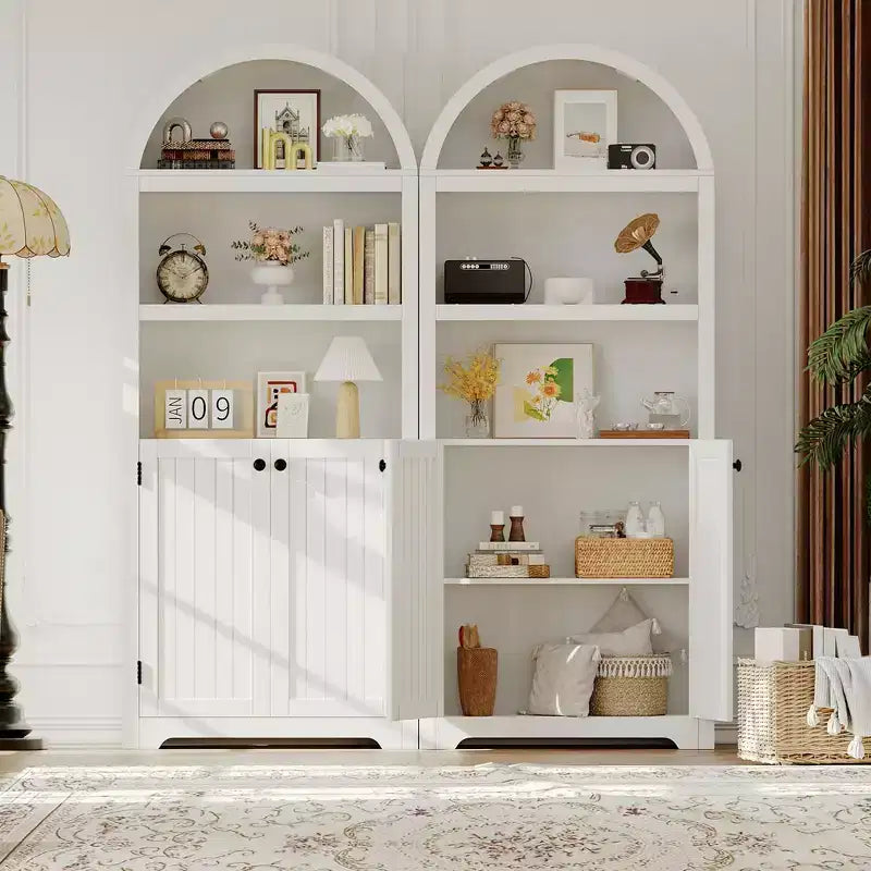 Grand garde-manger haut de 183 cm avec arc, armoire de cuisine avec étagères réglables et poignées, meuble de rangement en bois pour salle à manger, cuisine, salon