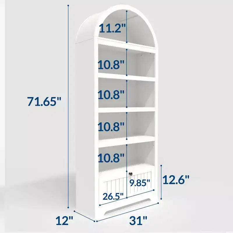 Grand garde-manger haut de 183 cm avec arc, armoire de cuisine avec étagères réglables et poignées, meuble de rangement en bois pour salle à manger, cuisine, salon