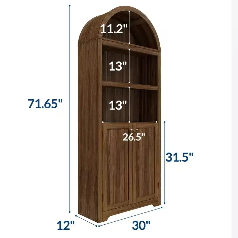 Grand garde-manger haut de 183 cm avec arc, armoire de cuisine avec étagères réglables et poignées, meuble de rangement en bois pour salle à manger, cuisine, salon
