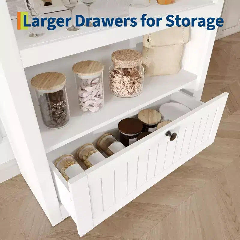 Grand garde-manger haut de 183 cm avec arc, armoire de cuisine avec étagères réglables et poignées, meuble de rangement en bois pour salle à manger, cuisine, salon