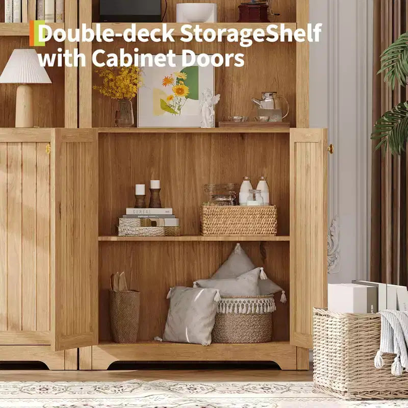 Grand garde-manger haut de 183 cm avec arc, armoire de cuisine avec étagères réglables et poignées, meuble de rangement en bois pour salle à manger, cuisine, salon