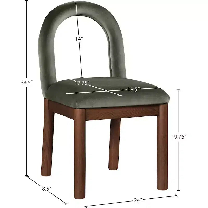 Chaise de salle à manger en velours Conrad