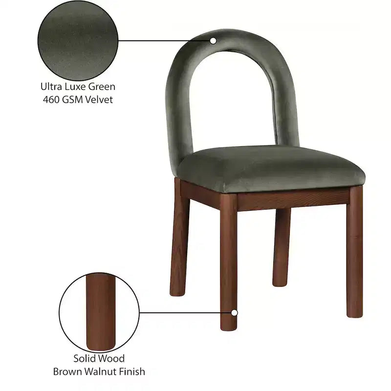 Chaise de salle à manger en velours Conrad