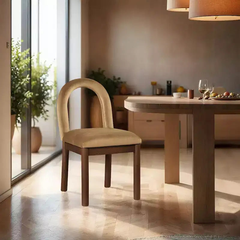 Chaise de salle à manger en velours Conrad