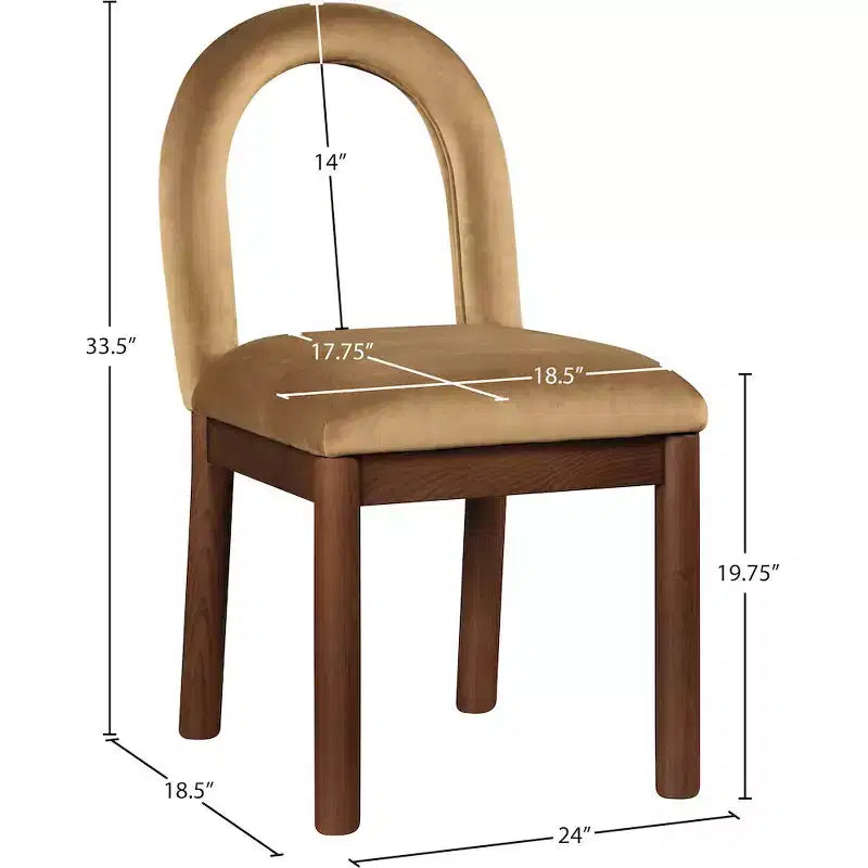 Chaise de salle à manger en velours Conrad