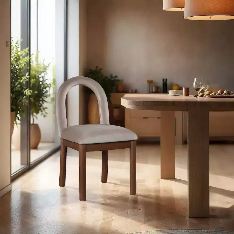 Chaise de salle à manger en velours Conrad