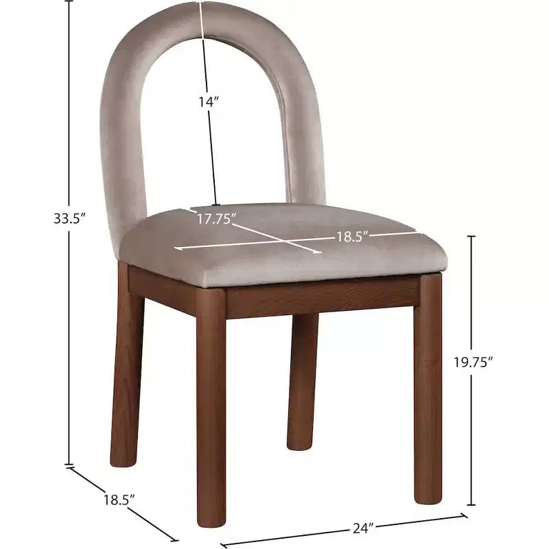Chaise de salle à manger en velours Conrad