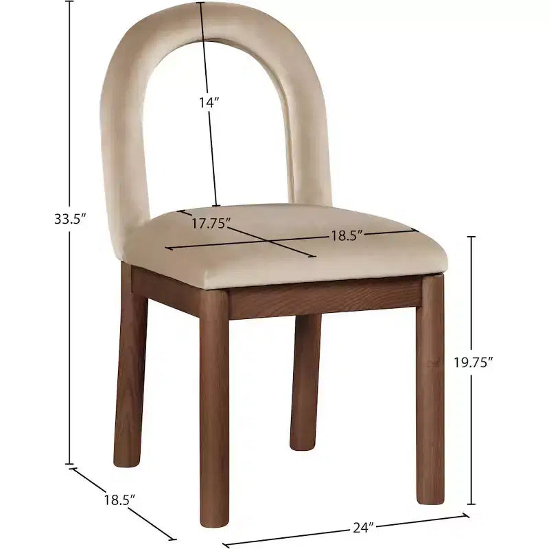 Chaise de salle à manger en velours Conrad