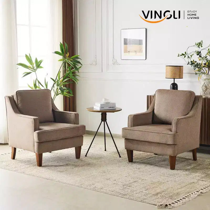 Fauteuil d'appoint avec coussin en T, 73,66 cm de large, en polyester et bois massif