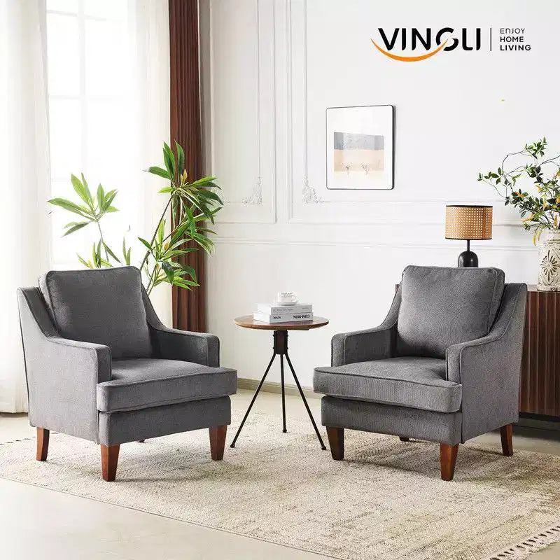 Fauteuil d'appoint avec coussin en T, 73,66 cm de large, en polyester et bois massif