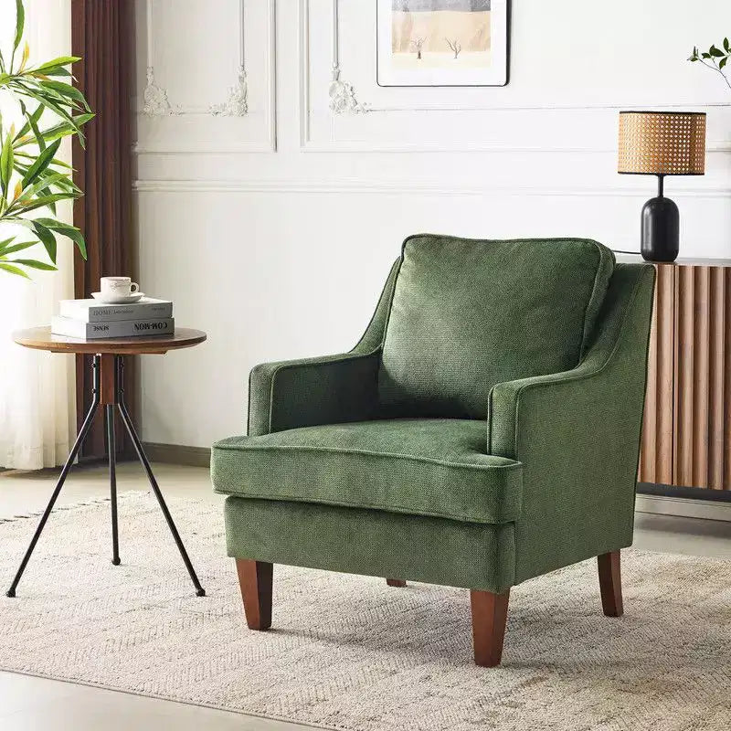 Fauteuil d'appoint avec coussin en T, 73,66 cm de large, en polyester et bois massif
