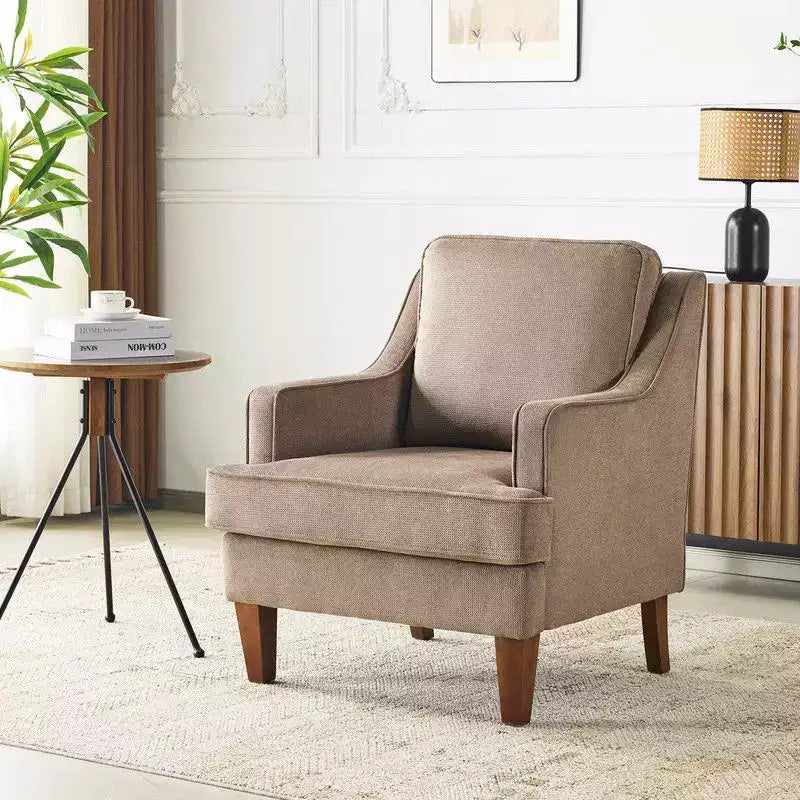 Fauteuil d'appoint avec coussin en T, 73,66 cm de large, en polyester et bois massif