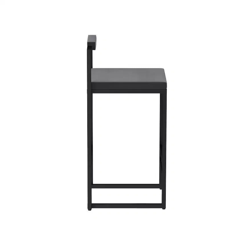 Tabourets de bar en velours, hauteur comptoir avec repose-pieds, dossier, chaises de salle à manger modernes, noir/gris
