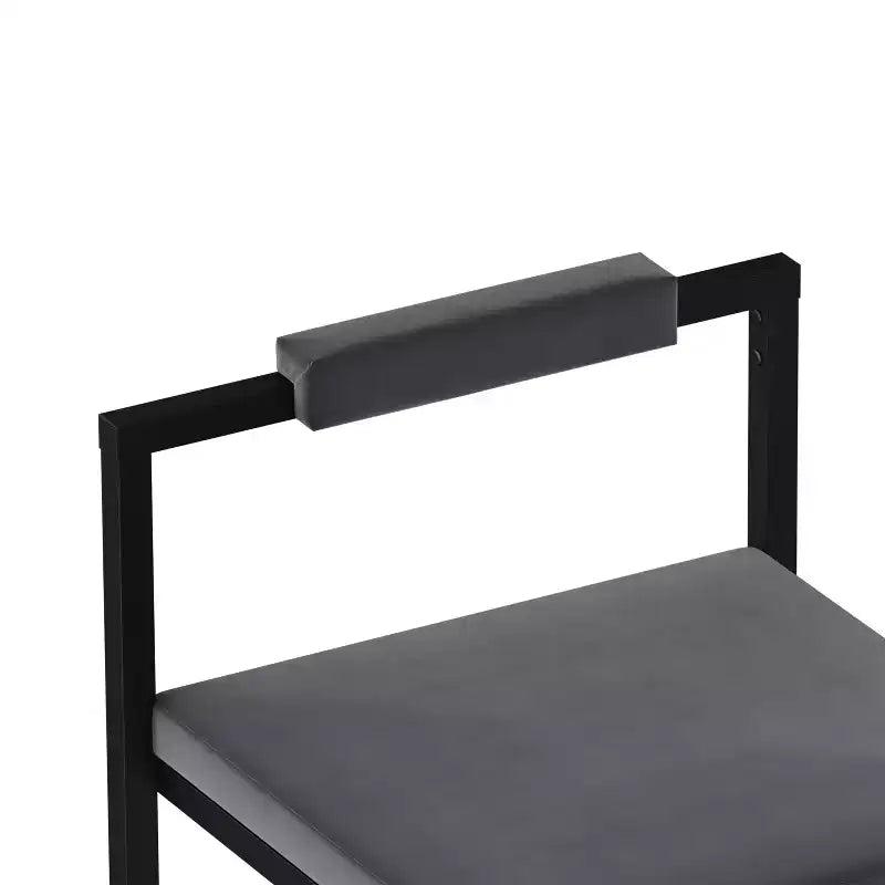 Tabourets de bar en velours, hauteur comptoir avec repose-pieds, dossier, chaises de salle à manger modernes, noir/gris