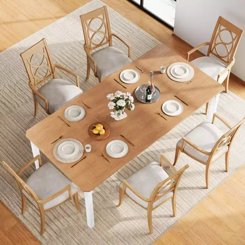 79Grande table à manger industrielle pour 6 à 8 personnes Table de cuisine rectangulaire en bois Table à manger moderne de style fermier Table de salle à manger et de cuisine robuste