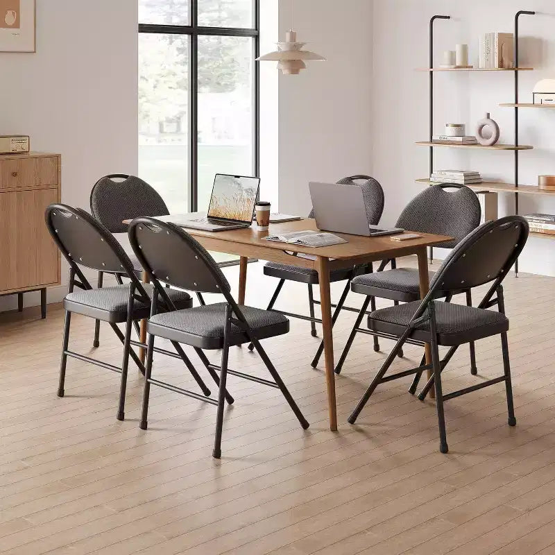 Lot de 4 Chaises Pliantes Rembourrées en Tissu, Chaises Pliantes en Métal avec Dossier Rembourré, Capacité de 159 kg, pour Événements Intérieurs et Extérieurs, Usage Commercial