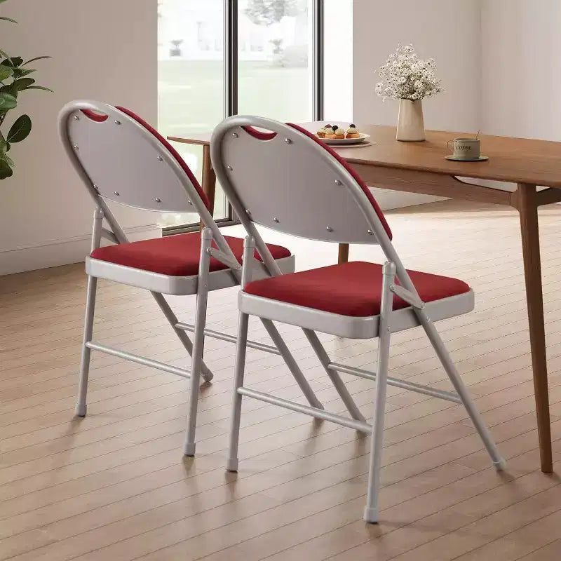 Lot de 4 Chaises Pliantes Rembourrées en Tissu, Chaises Pliantes en Métal avec Dossier Rembourré, Capacité de 159 kg, pour Événements Intérieurs et Extérieurs, Usage Commercial