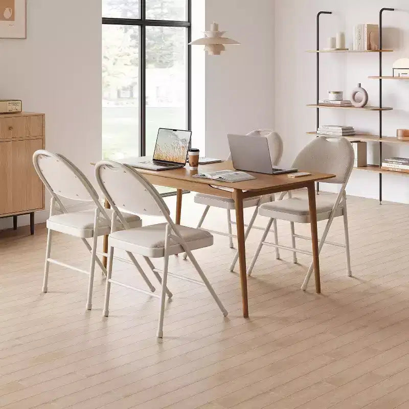 Lot de 4 Chaises Pliantes Rembourrées en Tissu, Chaises Pliantes en Métal avec Dossier Rembourré, Capacité de 159 kg, pour Événements Intérieurs et Extérieurs, Usage Commercial