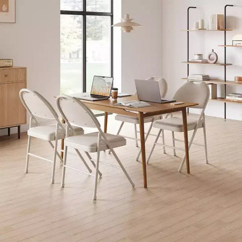 Lot de 4 Chaises Pliantes Rembourrées en Tissu, Chaises Pliantes en Métal avec Dossier Rembourré, Capacité de 159 kg, pour Événements Intérieurs et Extérieurs, Usage Commercial